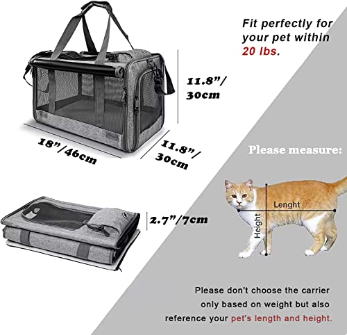 Pet Carrier for Large Cats up to 20lbs Soft-Sided Privacy Protection - view 2