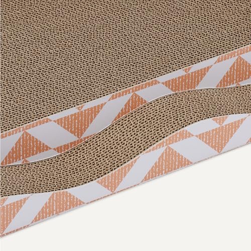 Cat Scratching Post, Reversible Double-Sided Corrugated Cardboard with Catnip, Curved Wave Design, 16.5 x 8.1 x 1.6 in, 2-Pack - view 4
