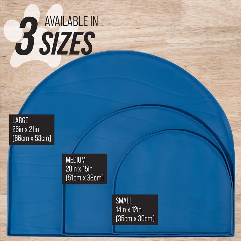 Fountain Mat, Silicone Water Mat Designed for Pet Fountains, Dog Gravity Water Bowls, Mats for Automatic Dispensing Cat Feeders up to 12" Diameter (Medium- 20 x 15 Inches, Gray) - view 8