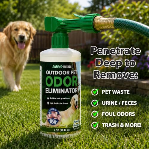 Outdoor Pet Odor Eliminator with Hose-End Sprayer – Quart Enzyme Cleaner for Dog & Cat Urine, Grass, Patios, Kennels & Decks - view 5