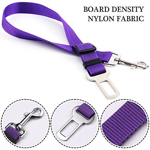 Dog Seat Belt,4 Piece Set Dog Car Adjustable Seatbelts for Vehicle Nylon Pet Safety Heavy Duty & Elastic Car Harness for Dogs - view 3
