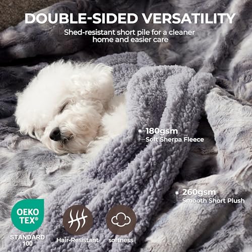 Waterproof Dog Blanket for Large Dogs, Fluffy Faux Fur, 50 X 60'' - view 2