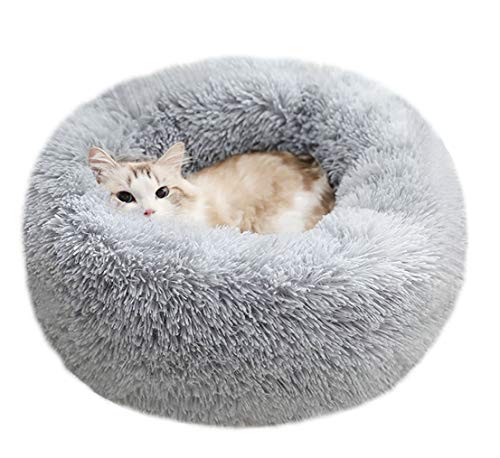 Dog Bed for Small Dogs & Cats, 24 Inch Medium Fluffy Washable Donut Bed