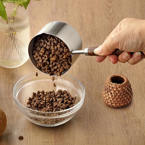 1 Cup Dog Cat Food Scoop, OHOLA Stainless Steel Dog Food Measuring Cup, Precision Scale Measurements (Stylish Pattern) - view 5