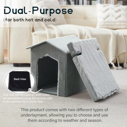 Cat Beds for Indoor Cats,Cat Houses,Cat Cave with Orthopedic Cushion,Foldable Cat Condos,Hideaway,Shelter,Gray Cat Tent for Small Dogs and Rabbit,Squirrel - view 3