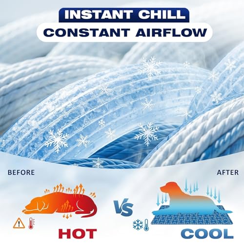Cooling Dog Mat X-Large, Breathable 3D Mesh No-Gel Pad, Gray - view 2