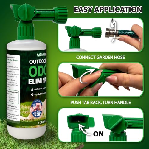 Outdoor Pet Odor Eliminator with Hose-End Sprayer – Quart Enzyme Cleaner for Dog & Cat Urine, Grass, Patios, Kennels & Decks - view 2