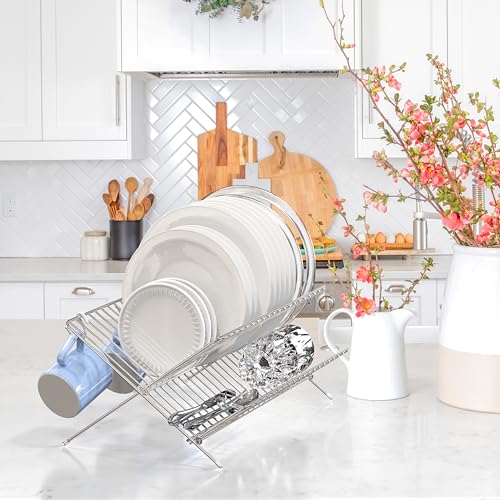 Collapsible Dish Drying Rack, Chrome - view 5