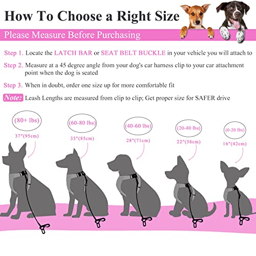 Dog Seatbelt Tuffbelt Dog Car Harness, S, Pink - view 5