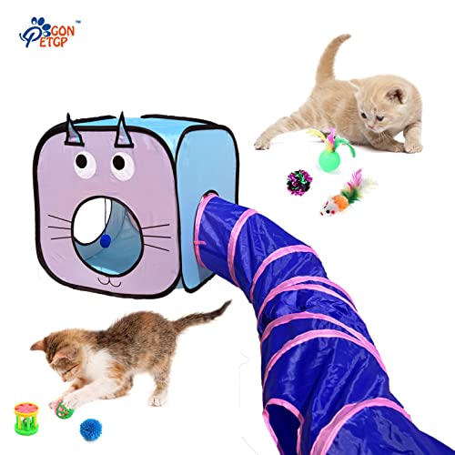 GONPET Set for Indoor Cats: 23 PCS Kitten Toys, Incl. Collapsible Pet Tunnel, Interactive Cat Teaser Wand & Balls - view 4