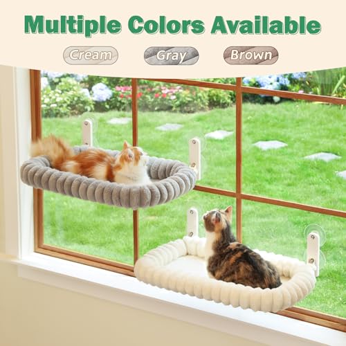 SnugCloud Foldable Cat Window Perch (Cream White, L) - view 5
