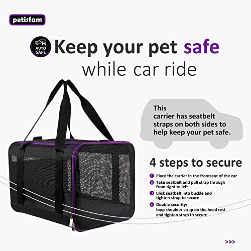 Soft Pet Carrier for Large and Medium Cats, 2 Kitties, Small Dogs. Easy to Get Cat in, Great for Cats that Don't Like Carriers (Black) - view 4