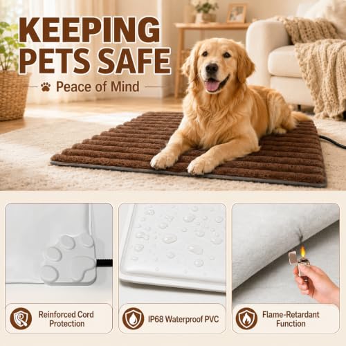 Large Dog Heating Pad 35*24in with Intelligent Time&Temperature Controller - view 3