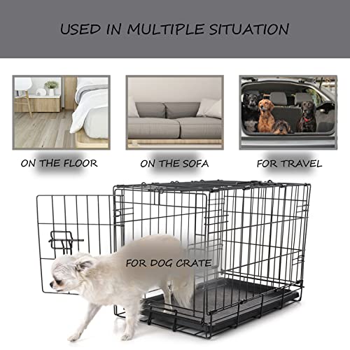 Washable Dog Bed Mat Ultra Soft Dog Crate Pad Comfy Fluffy Pet Kennel Beds Sleeping Mattress for Large Jumbo Medium Small Dogs Grey (Pack of 3) - view 4
