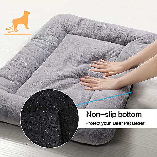 Dog Crate Pad Washable Dog Bed for Crate Medium Cozy Mat 36-Inch Gray - view 6