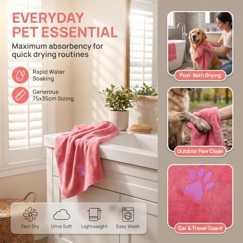 2pcs Microfiber Dog Drying Blanket Extra Absorbent Full Coverage - view 3
