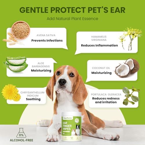 Dog Ear Wipes - 100 Count Dog Ear Cleaner Finger Wipes for Dogs & Cats, Pre-Moistened Ear Cleaning Wipes for Puppies, Kittens & Small Animals, Thick Pet Ear Wipes to Remove Wax, Dirt & Debris - view 4