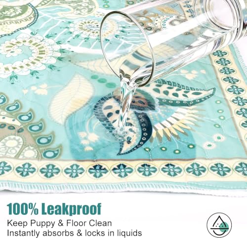 Washable Pee Pads for Dogs, 2 Pack Reusable Puppy Training Pads 31.5"x31.5" Super Absorbent Dog Pee Pad Waterproof Dog Training Pads, Non-Slip Potty Pads, Whelping Pads Blue - view 4