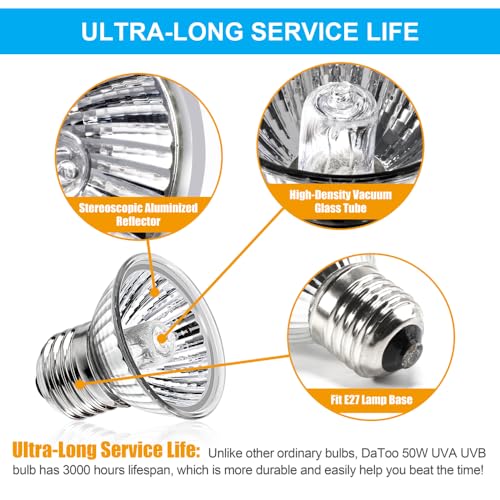 Reptile Heat Lamp Turtle Heating Light 4PCS 50W UVA UVB Heat Bulb Simulated Sunlight Basking Spot Lamp for Reptiles Lizard Amphibian Bearded Dragon Snake - view 4