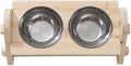 2-in-1 Elevated Cat Dog Bowls Stand with Non-Slip Mat, Adjustable Double Pet Food Dish Holder for Small Medium Pets, Anti-Spill Feeding Station