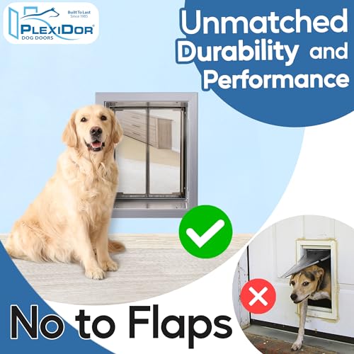 Performance Wall-Mount Pet Door, Silver, Large, Up to 100 lbs - view 2