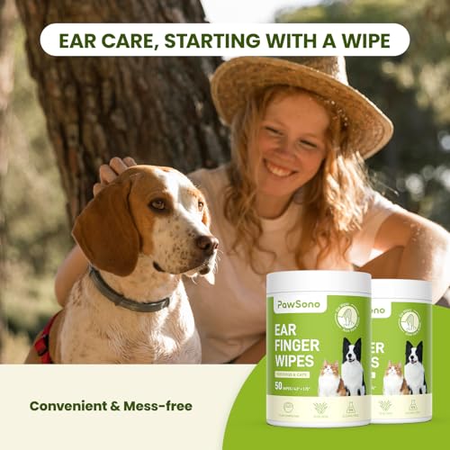 Dog Ear Wipes - 100 Count Dog Ear Cleaner Finger Wipes for Dogs & Cats, Pre-Moistened Ear Cleaning Wipes for Puppies, Kittens & Small Animals, Thick Pet Ear Wipes to Remove Wax, Dirt & Debris - view 6
