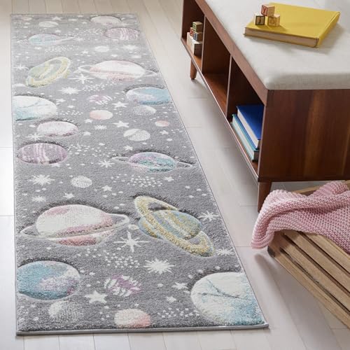 Carousel Kids 100 Runner Rug 2x8, Novelty Gray & Lavender CRK103F