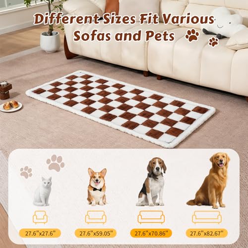 Pet Couch Cover for Dogs & Cats, 27.6X70.86 in, Brown - view 3
