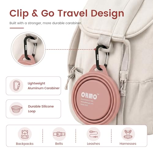 Collapsible Dog Bowls for Pet Travel, 12oz, 2pcs, Coral&Brick Red - view 5