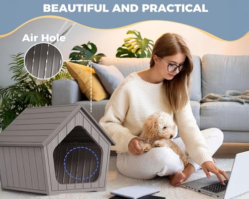 Small Dog House Outdoor Indoor, Grey - view 6