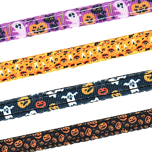 Halloween Cat Collar,2 Pack Collar with Bells, Orange+Black - view 4