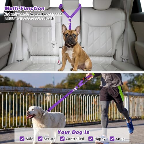 Dog Seat Belt for Car, Headrest Restraint Reflective Bungee, 1 Pack - view 7