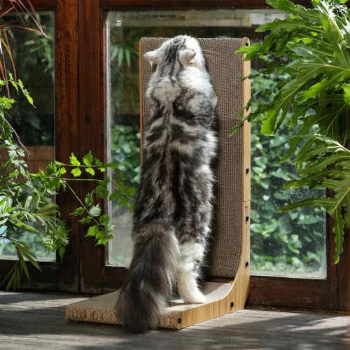 Cat Scratcher, 26.8 Inch L Shaped Cat Scratch Pad for Indoor Cats - view 5