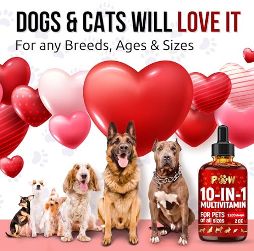 Liquid Multivitamin for Dogs with Glucosamine – Help with Allergies & UTIs – Dog Vitamins and Supplements – Cat Multivitamin for Hips & Joints – B, C & D3 for Coat Shining & Digestion – 2 oz - view 6