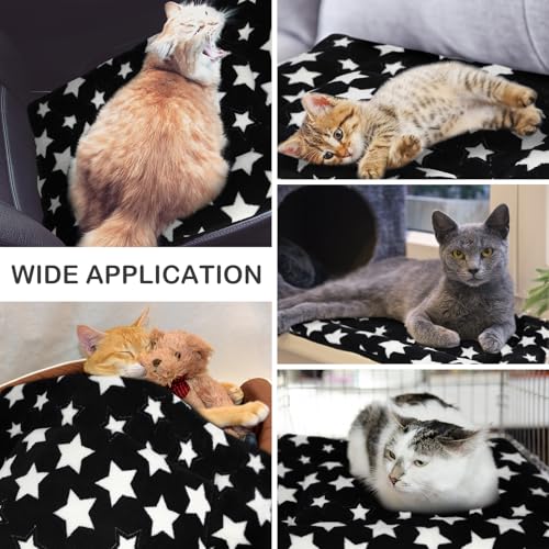 4 Pcs Dog Crate Pads Soft Warm, 18 x 14", Star, Black - view 5