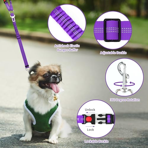 Dog Seat Belt for Car, Headrest Restraint Reflective Bungee, 1 Pack - view 4
