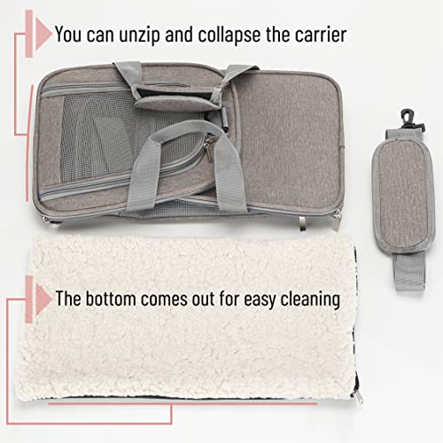 Pet Carrier, 17.5" x 11.2" x 11.5", Medium Size, Gray - view 6