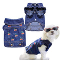 Pet Clothes Dog Jeans Jacket Denim Shirt Small Medium Dogs Lapel Vests