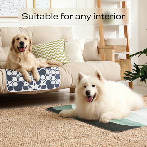 Washable Pee Pads for Dogs - Waterproof Reusable Puppy Pads No-Slip Surface - Stylish Dog Potty Training Pads Protect Against Leakage (Landscape, 1 Pack - 72" x 72") - view 6