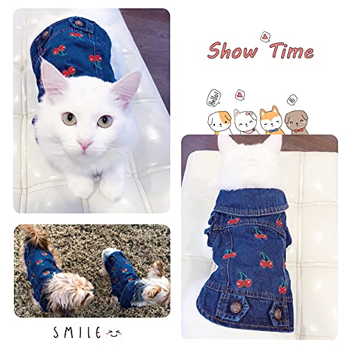 Pet Clothes Dog Jeans Jacket Denim Shirt Small Medium Dogs Lapel Vests - view 4