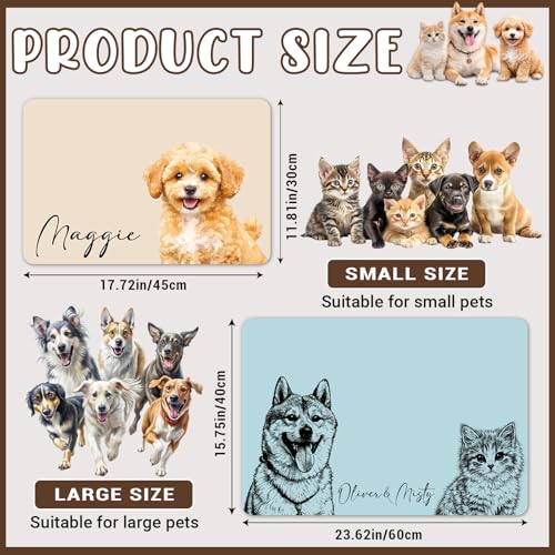 Personalized Pet Food Mat with Photo & Name, Custom Dog & Cat Mat - view 4