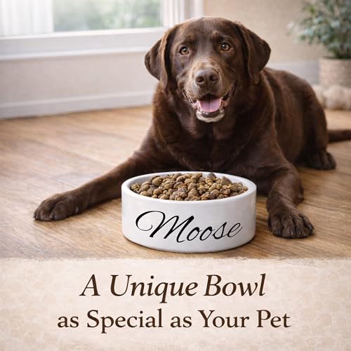 Custom Dog Bowl | Personalized Pet Feeding Bowl with Name for Food or Water | Microwave & Dishwasher Safe Ceramic Dish | Gift Idea for New Puppy Owners | White – Large - view 4