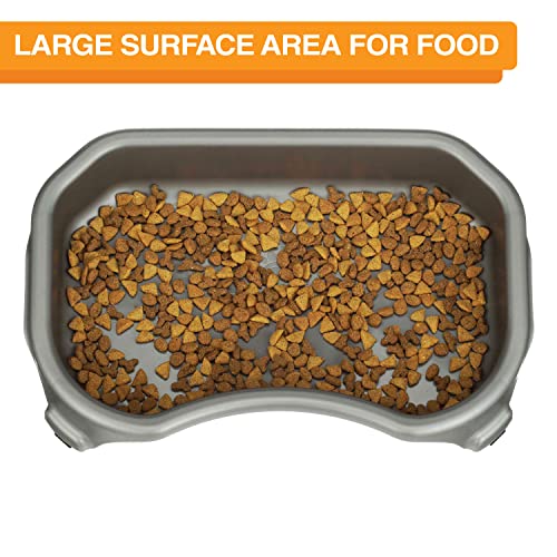 Large Capacity Cat Bowls, Water Bowl for Cats, Reptiles, Chickens, Birds, & Small Animals, Cat Food Bowl (6 Cups), Indoor or Outdoor Water Trough & Feeder, Gunmetal Grey - view 3
