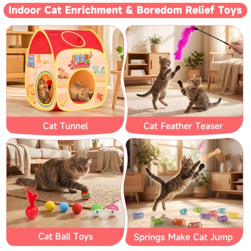 33PCS Cat Toys Variety Pack for Indoor Cats, Kitten Toys Cat Tunnel - view 5