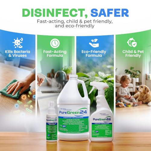 PureGreen24 Disinfectant Spray - Kills COVID-19 Norovirus RSV - 4-32oz - view 3