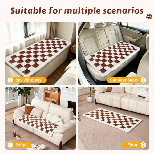 Pet Couch Cover for Dogs & Cats, 27.6X70.86 in, Brown - view 5