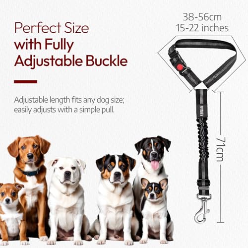 Dog Seat Belts for Cars UK Headrest Dog Car Seat Belt Adjustable Dog Car Harness Pet Dogs Safety Seatbelt Anti Shock Elastic Puppy Restraint Strong Leash Leads for Dogs Pets Safety - view 5