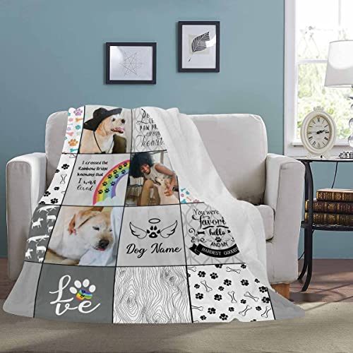 Pet Memorial Gifts - Custom Rainbow Bridge Blanket - Pet Memorial Dog Personalized Blanket Throws - Remembrance Blanket for Loss of Pet Cat- Dog Bereavement Sympathy Gifts, 30''(W) x 40''(L) - view 2