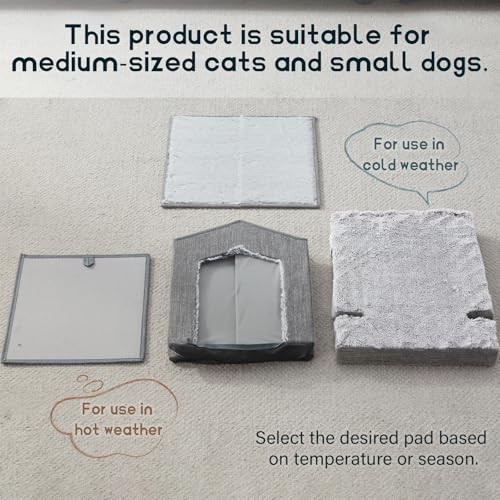 Cat Beds for Indoor Cats,Cat Houses,Cat Cave with Orthopedic Cushion,Foldable Cat Condos,Hideaway,Shelter,Gray Cat Tent for Small Dogs and Rabbit,Squirrel - view 6
