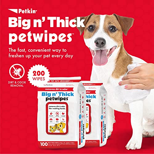 Pet Wipes for Dogs and Cats, 200 Large Wipes - Removes Dirt & Odor Like Washing Hands - Cleans Ears, Face, Butt, Eye Area - Convenient, Ideal for Home or Travel - 2 Packs of 100 Wipes - view 2